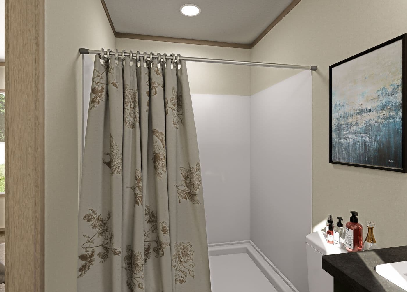 The CORTES Primary Bathroom. This Manufactured Mobile Home features 2 bedrooms and 2 baths.