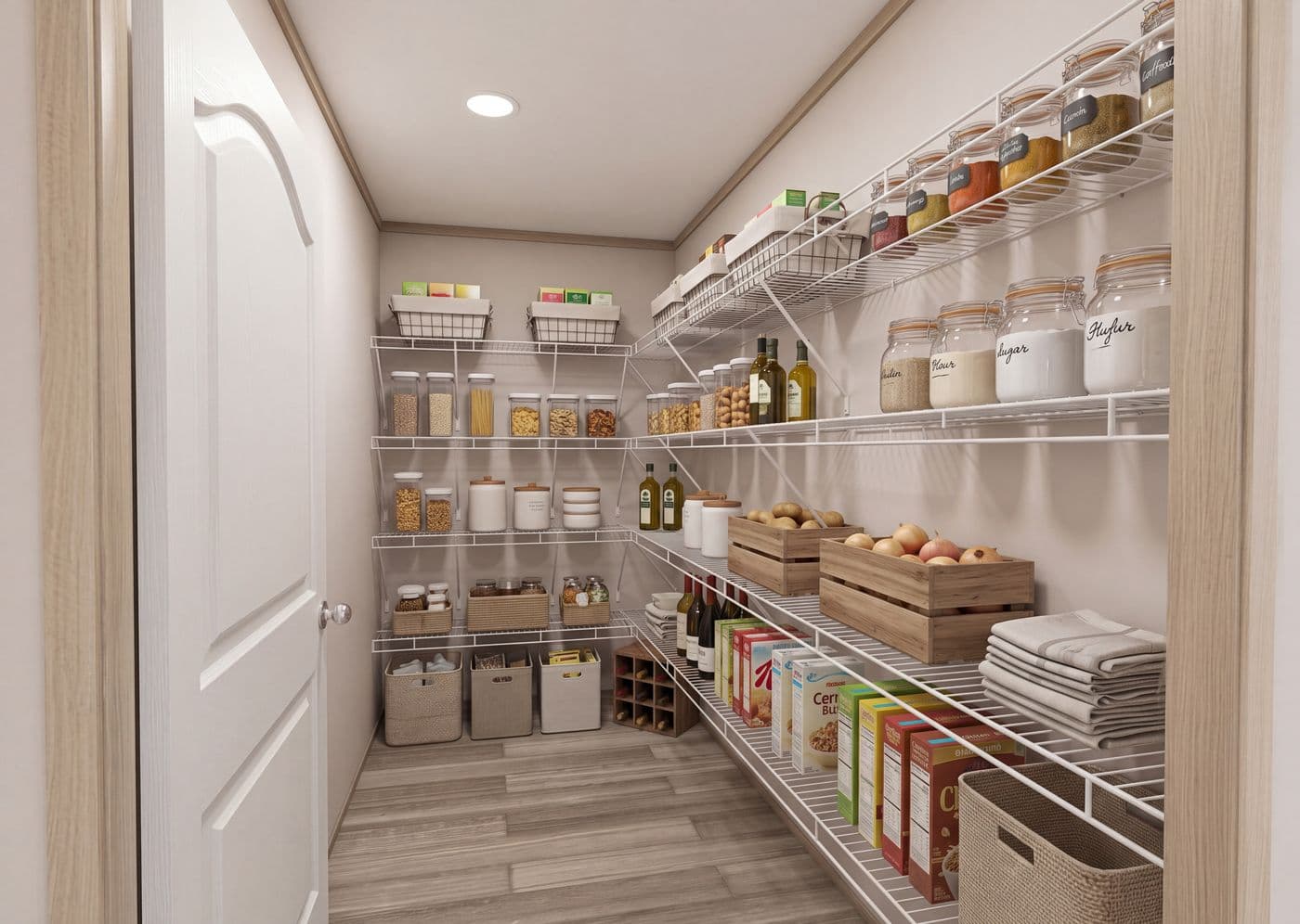 The THE MOUNTAINEER 76 Pantry. This Manufactured Mobile Home features 4 bedrooms and 2 baths.
