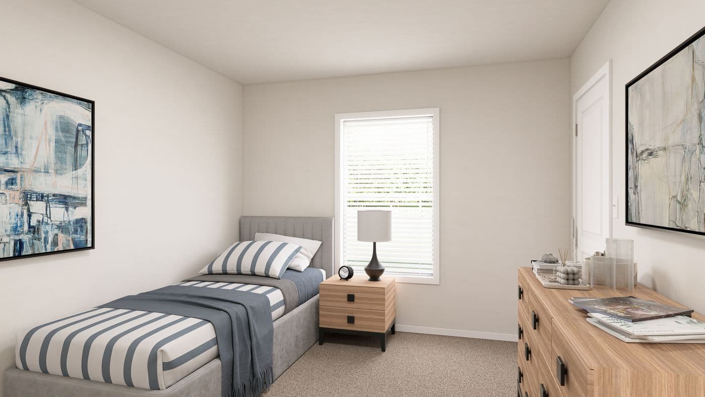The DRM682F 68' DREAM Bedroom. This Manufactured Mobile Home features 4 bedrooms and 2 baths.