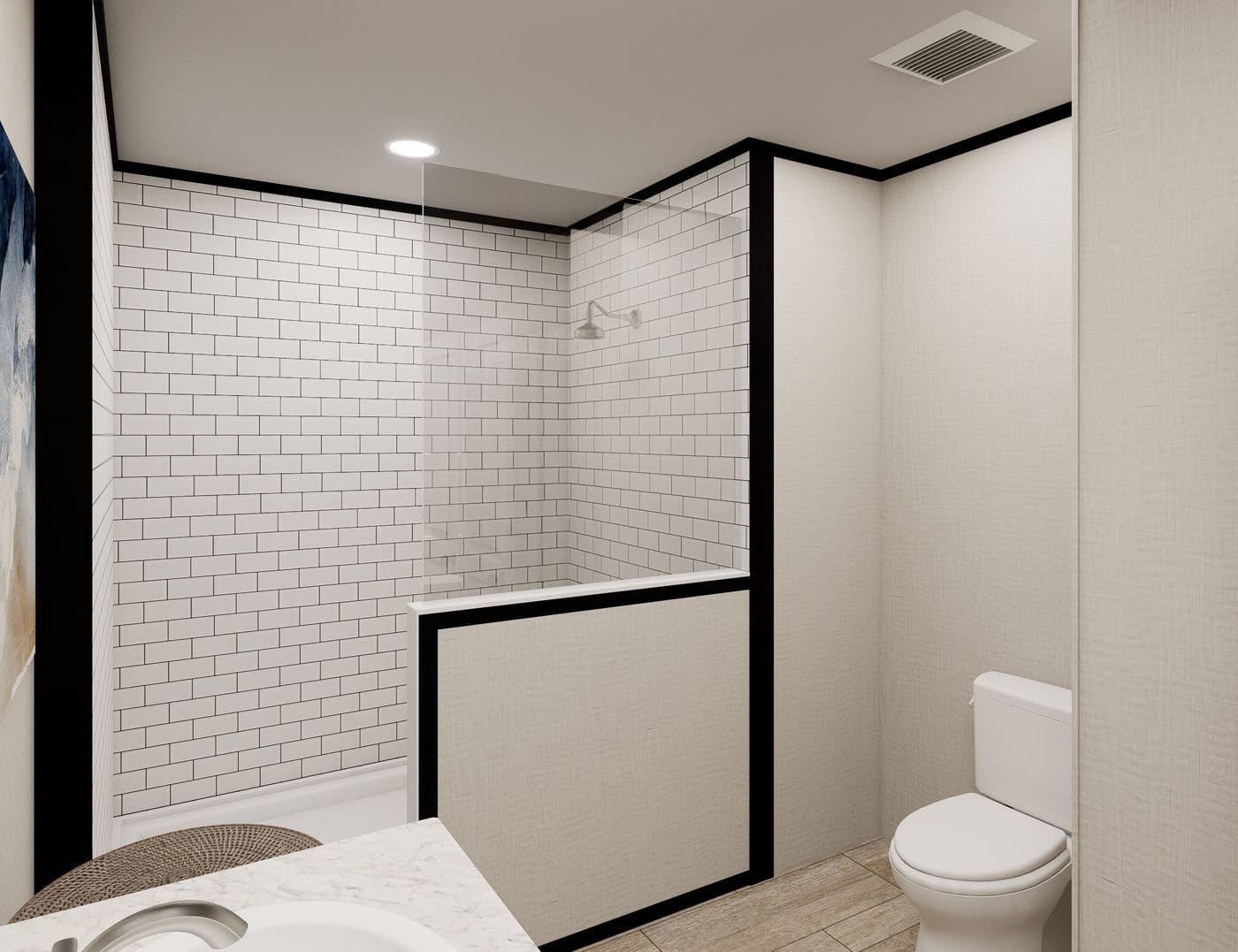 The ULTRA FLEX Primary Bathroom. This Manufactured Mobile Home features 3 bedrooms and 2 baths.