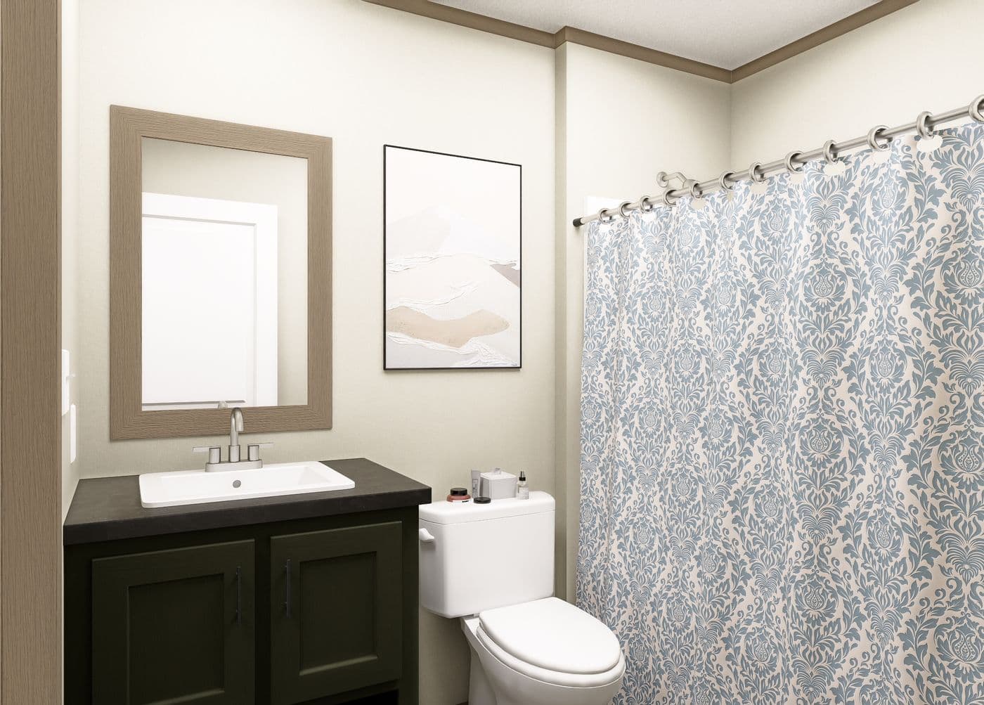 The CLARK Guest Bathroom. This Manufactured Mobile Home features 3 bedrooms and 2 baths.