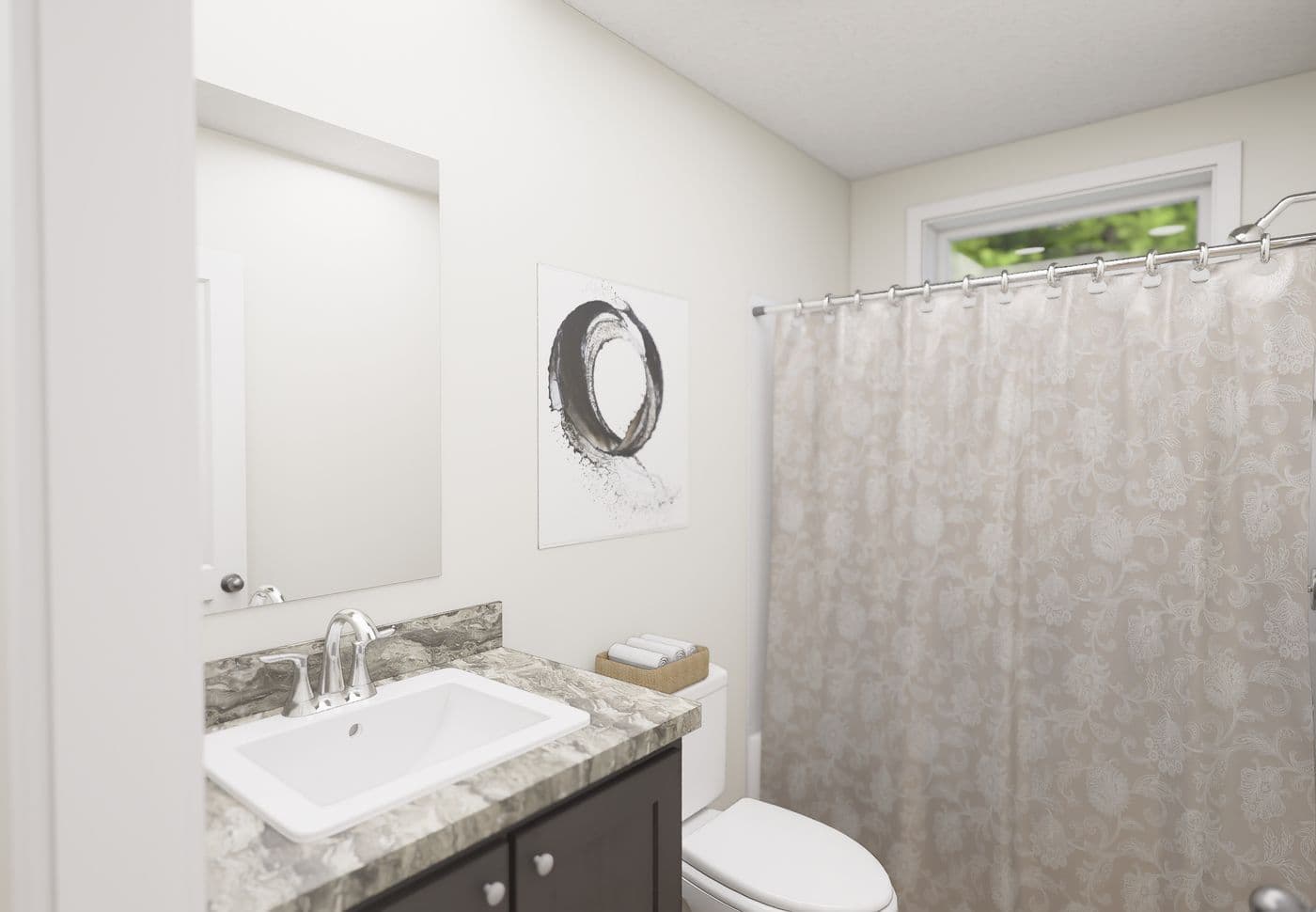 The 5021 IMAGINE Guest Bathroom. This Manufactured Mobile Home features 3 bedrooms and 2 baths.