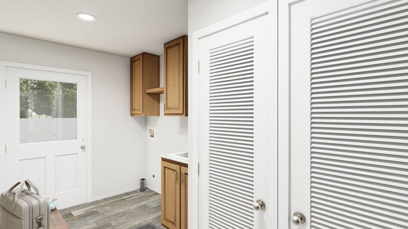 The DRM711F 71' DREAM Utility Room. This Manufactured Mobile Home features 5 bedrooms and 3 baths.