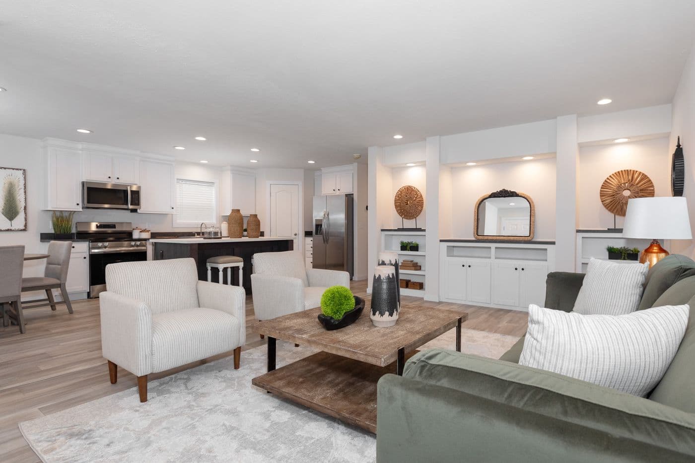The CENTER ST/5228-MS014-1 SECT Living Room. This Manufactured Mobile Home features 3 bedrooms and 2 baths.