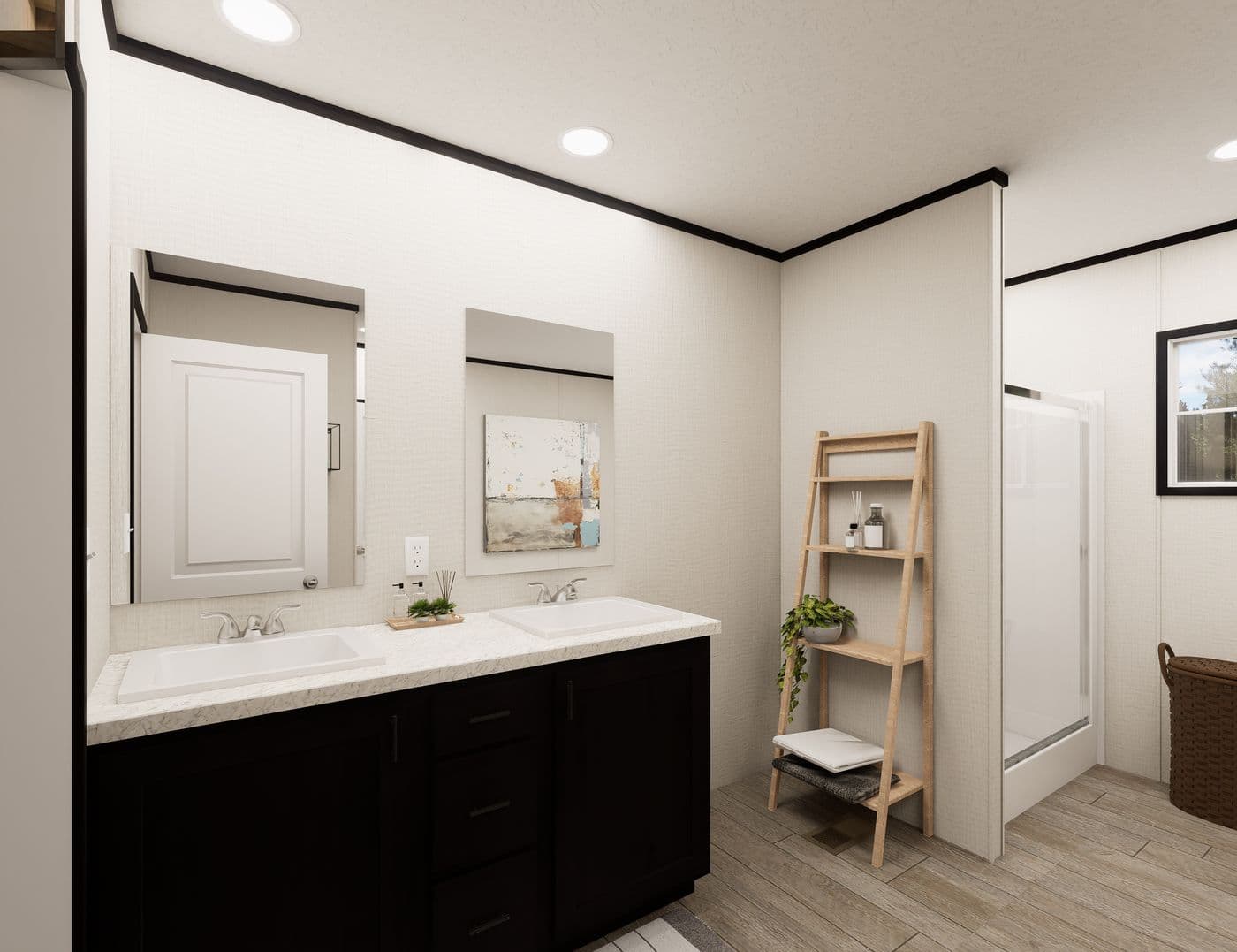 The ULTRA FLEX HERCULES 28X68 3BR Primary Bathroom. This Manufactured Mobile Home features 3 bedrooms and 2 baths.