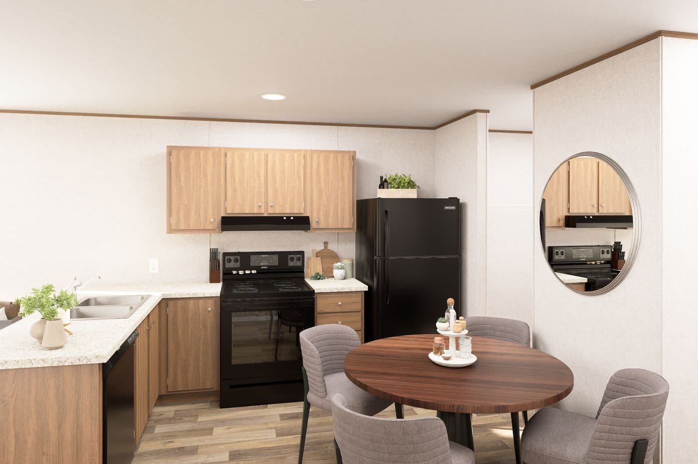 The HICKORY Kitchen. This Manufactured Mobile Home features 3 bedrooms and 2 baths.