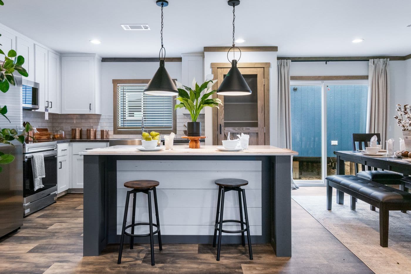 The SAWYER ELITE Kitchen. This Manufactured Mobile Home features 3 bedrooms and 2 baths.