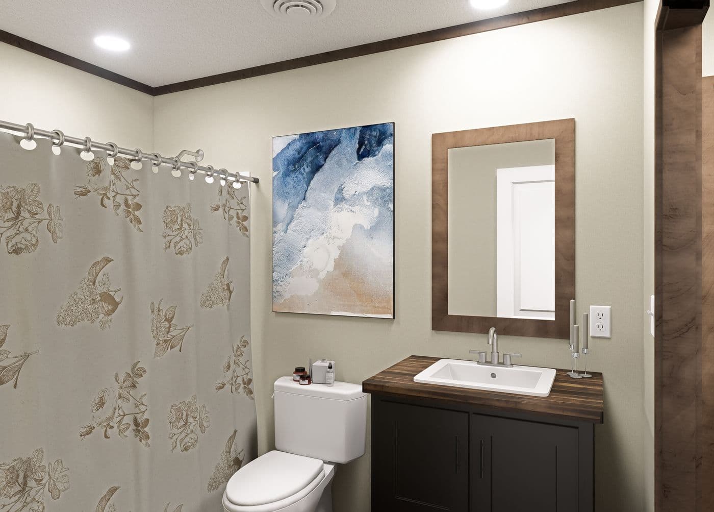 The SEVIER Guest Bathroom. This Manufactured Mobile Home features 4 bedrooms and 3 baths.