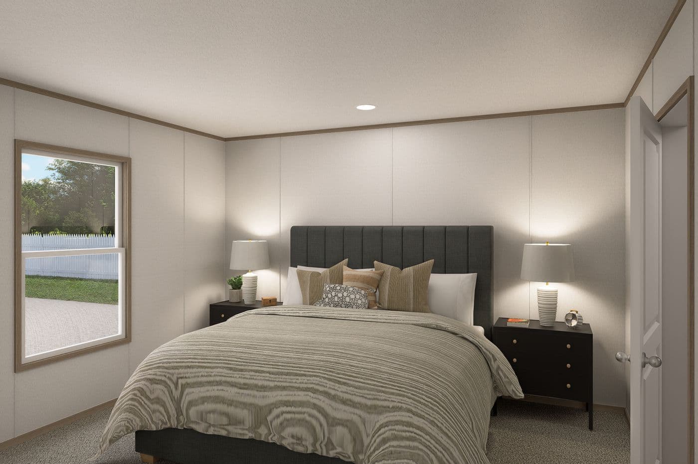 The THE EAGLE 48 Primary Bedroom. This Manufactured Mobile Home features 3 bedrooms and 2 baths.