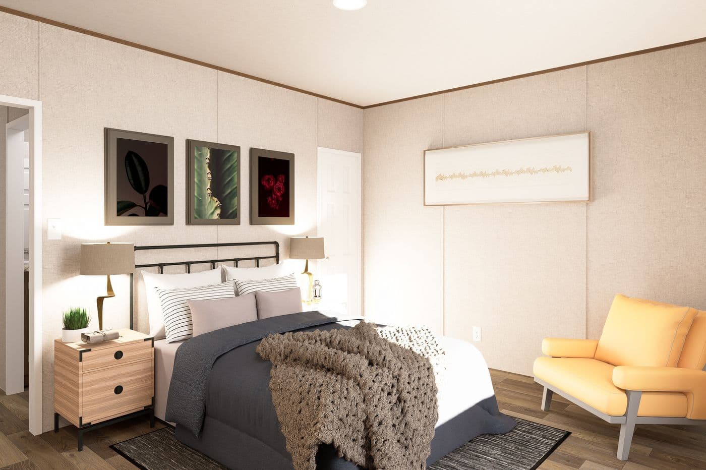The MAGNOLIA Guest Bedroom. This Manufactured Mobile Home features 3 bedrooms and 2 baths.