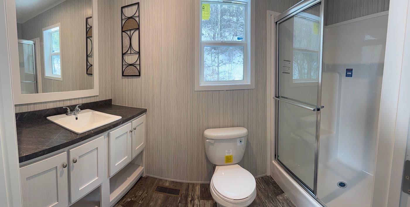 The AMBER Guest Bathroom.