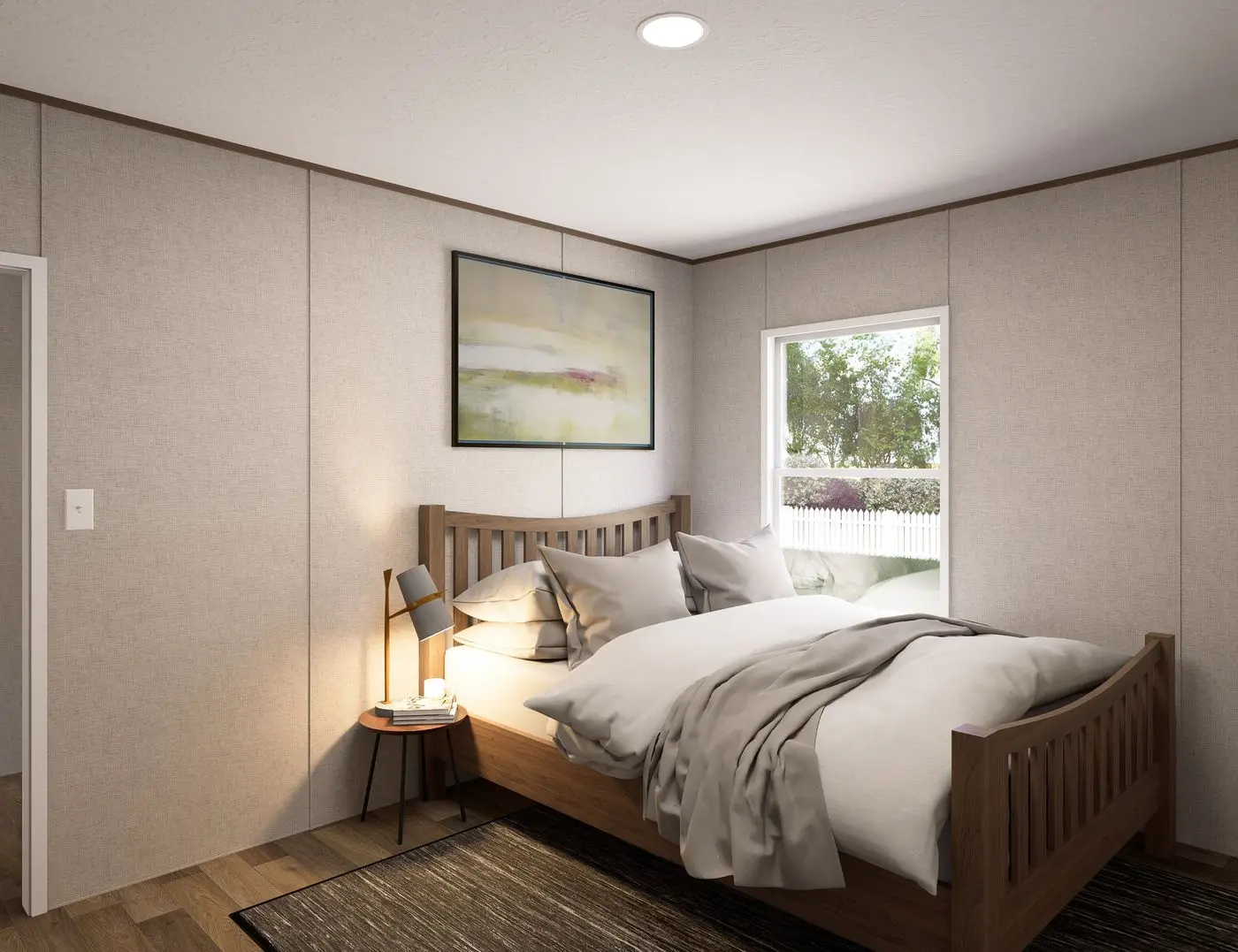 The REDWOOD Guest Bedroom. This Manufactured Mobile Home features 5 bedrooms and 3 baths.
