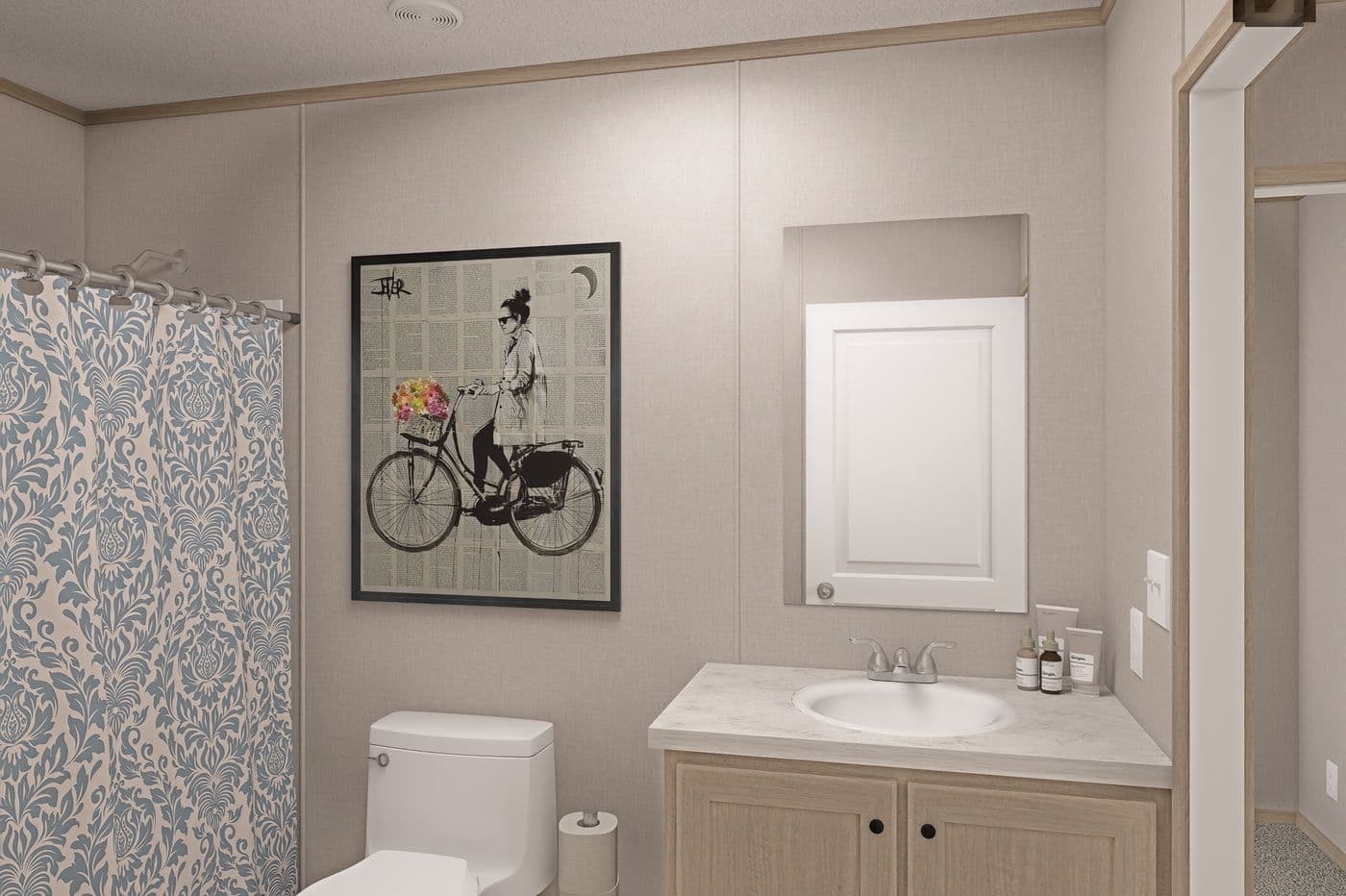 The THE EAGLE 68 Guest Bathroom. This Manufactured Mobile Home features 4 bedrooms and 2 baths.