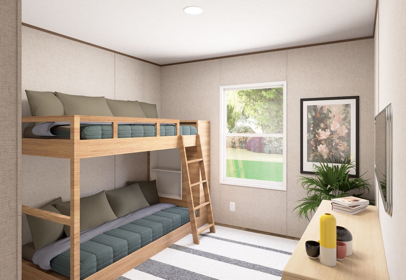 The MAPLE Guest Bedroom. This Manufactured Mobile Home features 3 bedrooms and 2 baths.