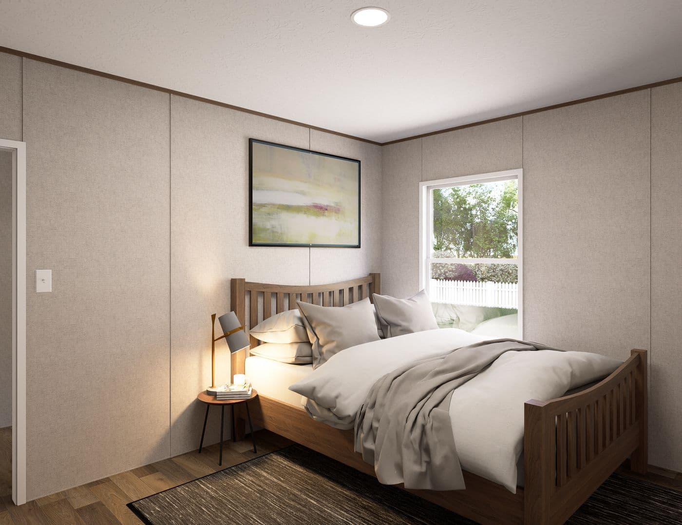The REDWOOD Guest Bedroom. This Manufactured Mobile Home features 5 bedrooms and 3 baths.