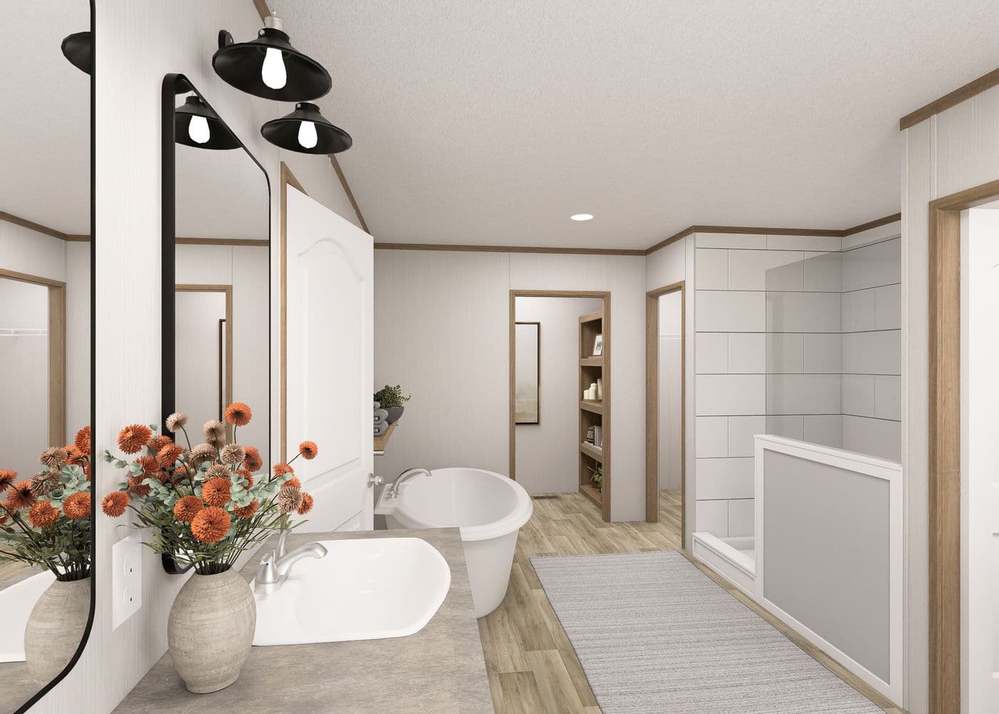 The THE RESERVE 76 Primary Bathroom. This Manufactured Mobile Home features 4 bedrooms and 2 baths.