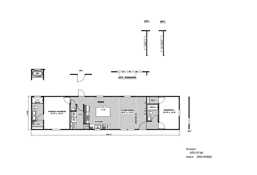 Floor plan for Islander Anniversary (37S127-66)